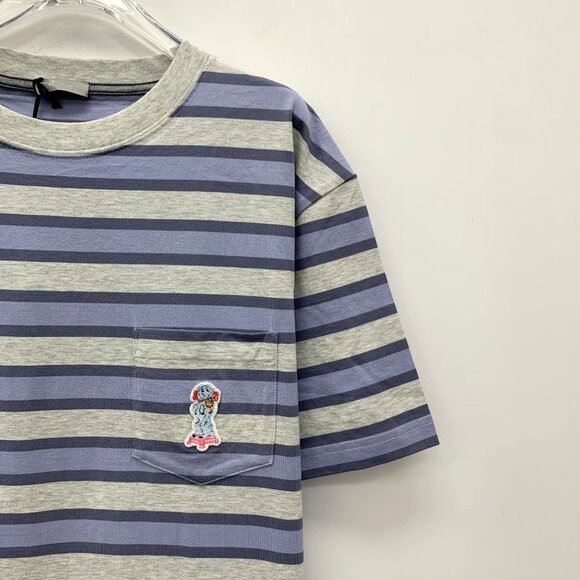 Christian Dior Striped Puppy Embroidered Cotton Short-Sleeve T-Shirt Size L Made - Picture 7 of 7